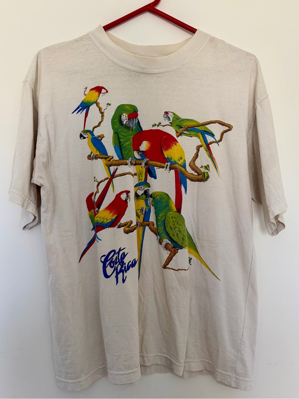Vintage Costa Rica colourful tropical bird tee shirt - L
